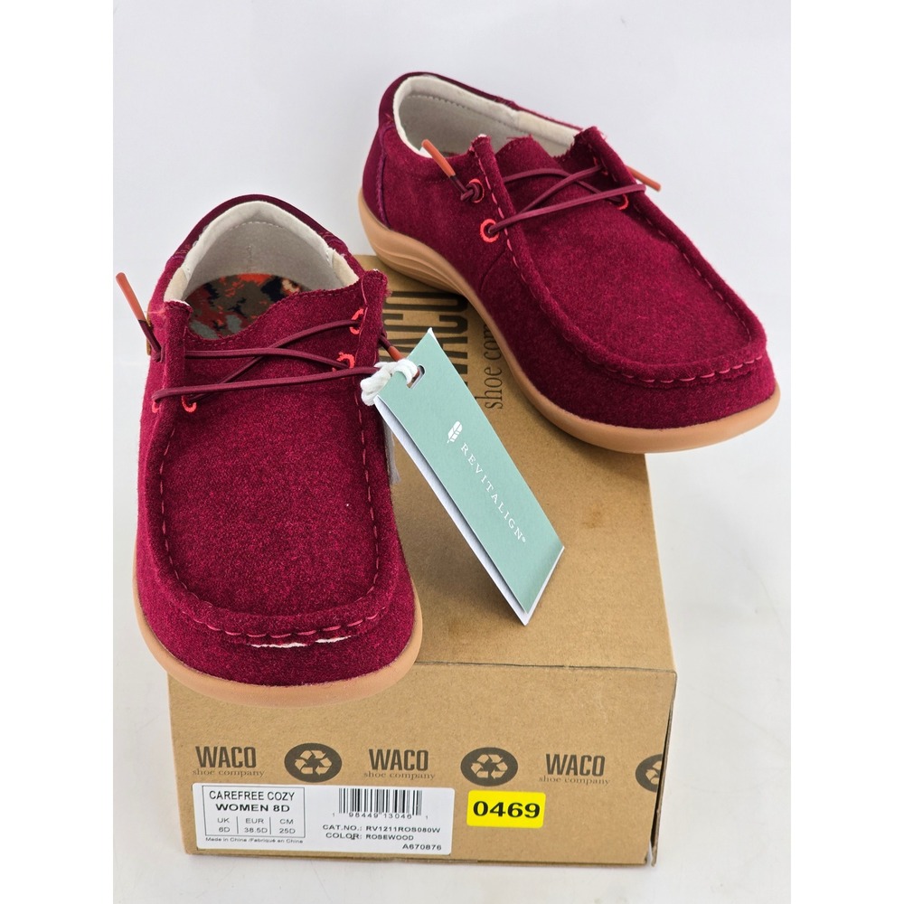 Revitalign Carefree Cozy Women 8D Rosewood Suede Felt Loafers Moccasin - New